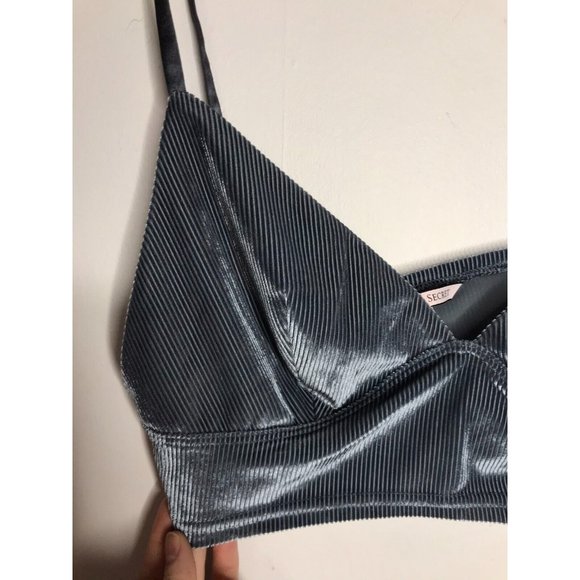 Victoria's Secret Blue Corduroy Style Small Bra Bralette - Picture 2 of 6